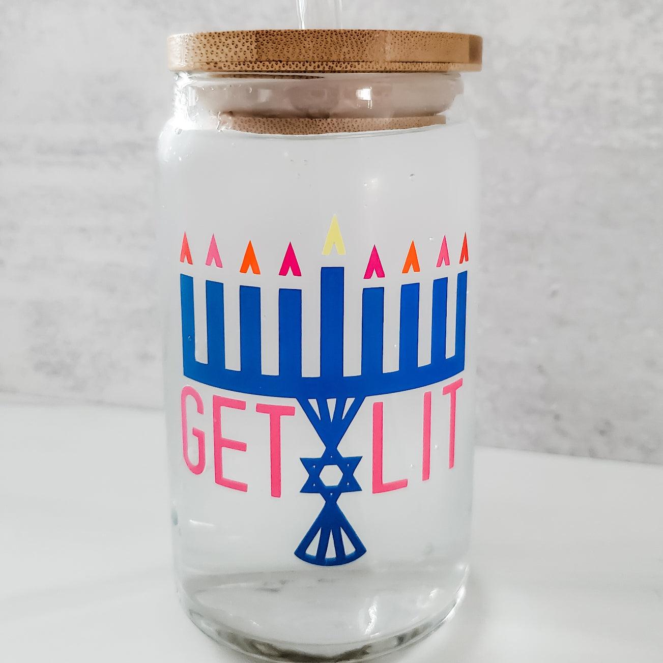 Color Changing Get Lit Hanukkah Glass Can Cup