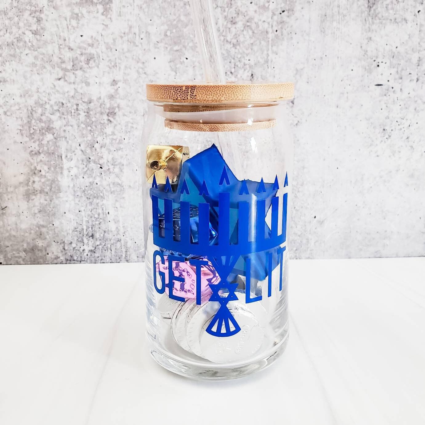 Color Changing Get Lit Hanukkah Glass Can Cup