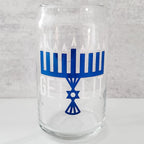 Color Changing Get Lit Hanukkah Glass Can Cup by Salt Sparkle Shalom