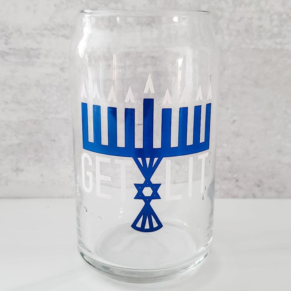 Color Changing Get Lit Hanukkah Glass Can Cup