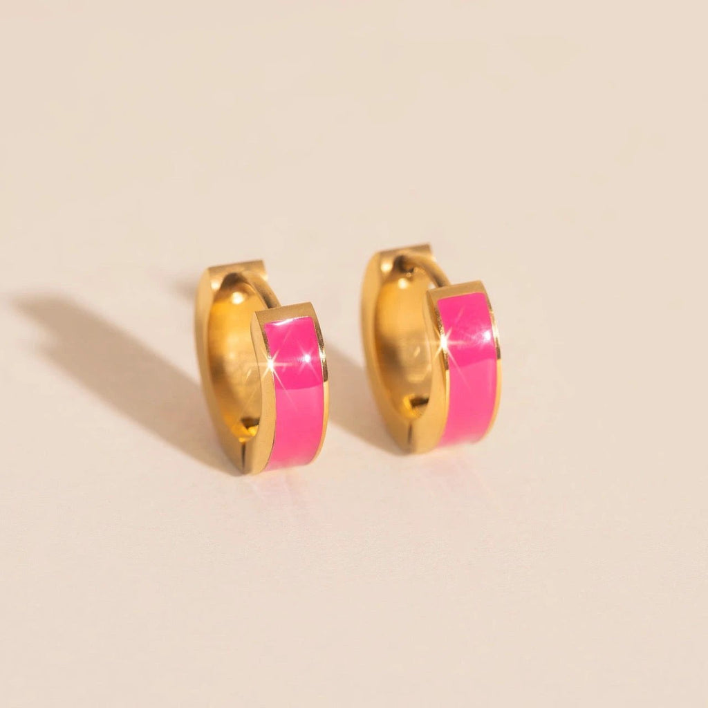 Color Chunky Huggie Hoop Earrings by Oh Clementine