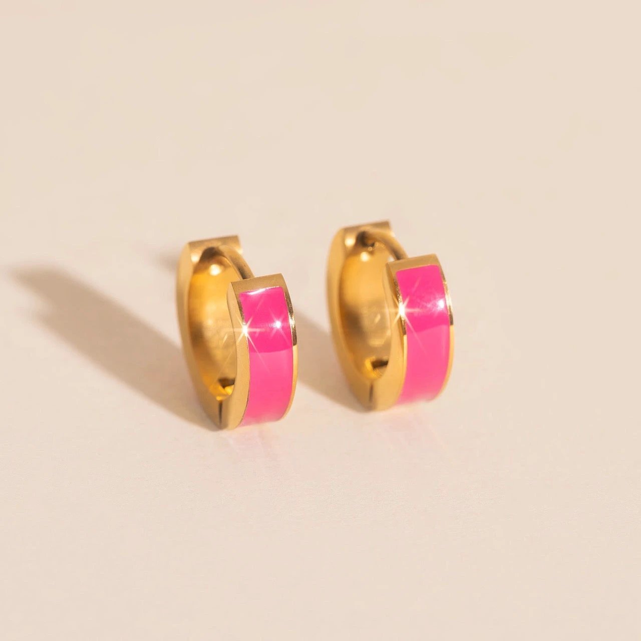 Color Chunky Huggie Hoop Earrings by Oh Clementine