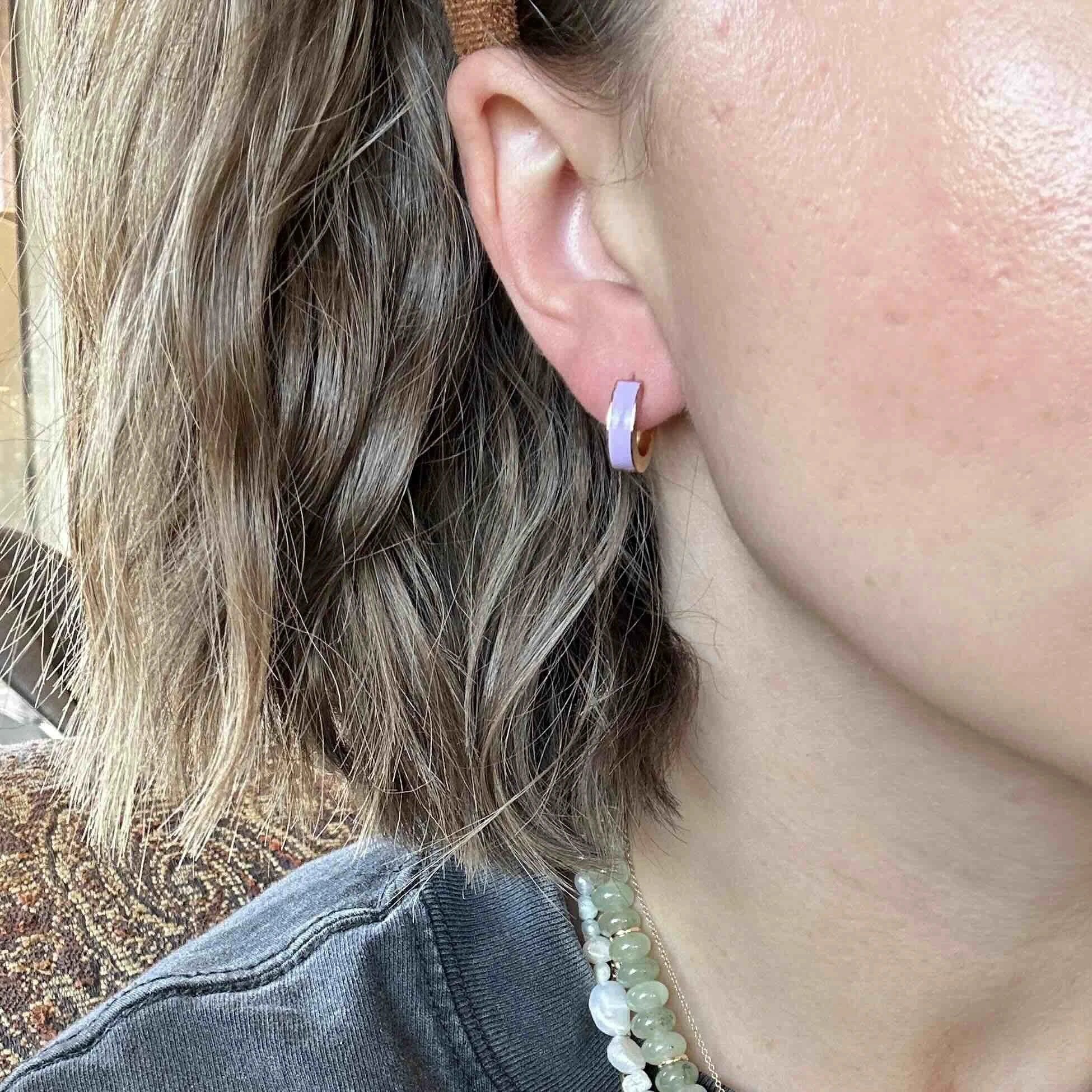 Color Chunky Huggie Hoop Earrings by Oh Clementine