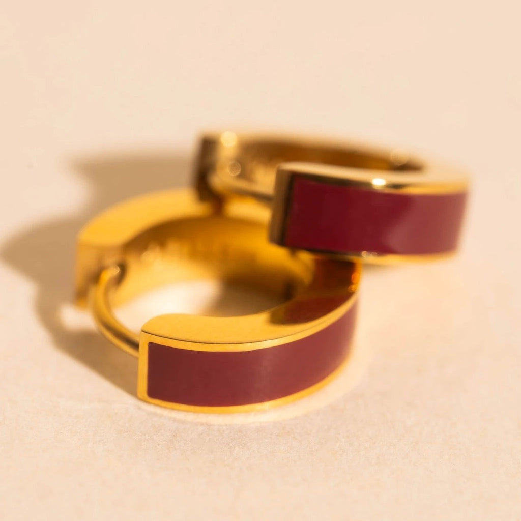Color Chunky Huggie Hoop Earrings by Oh Clementine