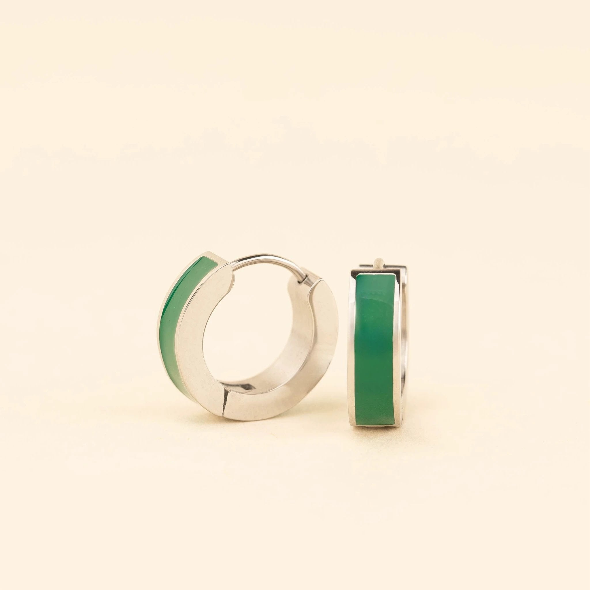 Color Chunky Huggie Hoop Earrings by Oh Clementine