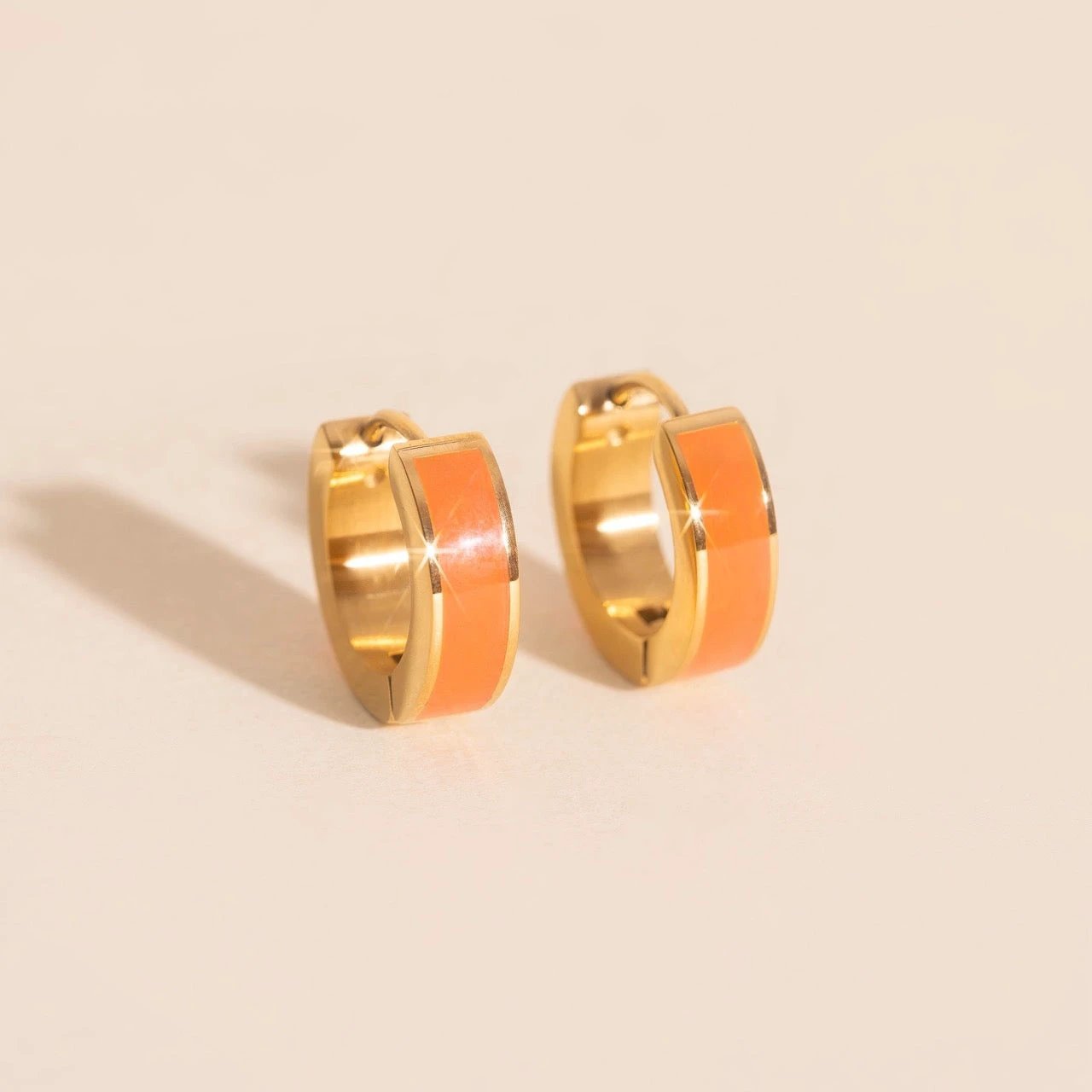 Color Chunky Huggie Hoop Earrings by Oh Clementine