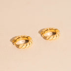 Color Chunky Rounded Huggie Hoop Earrings Earrings La Vie Bien Color Chunky Rounded Huggie Hoop Earrings