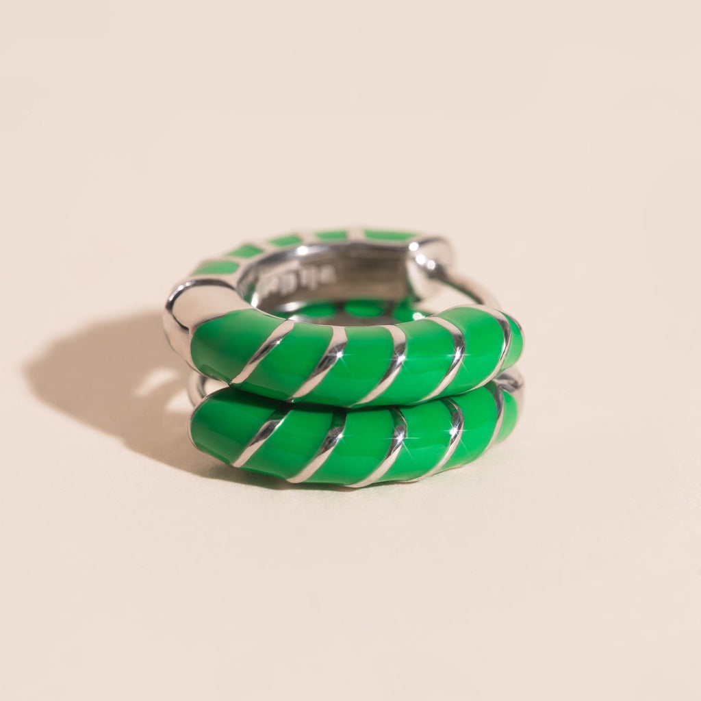 Color Chunky Rounded Huggie Hoop Earrings Earrings La Vie Bien Color Chunky Rounded Huggie Hoop Earrings