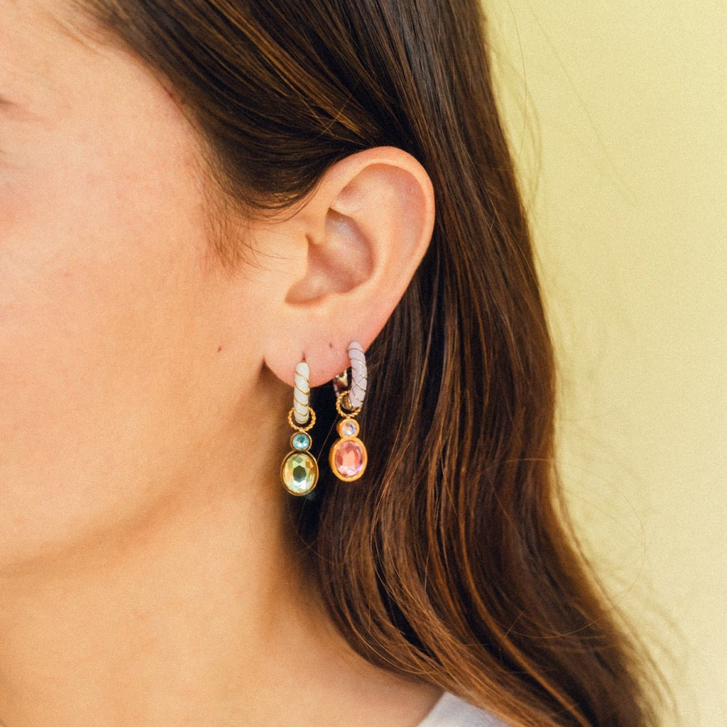 Color Chunky Rounded Huggie Hoop Earrings Earrings La Vie Bien Color Chunky Rounded Huggie Hoop Earrings