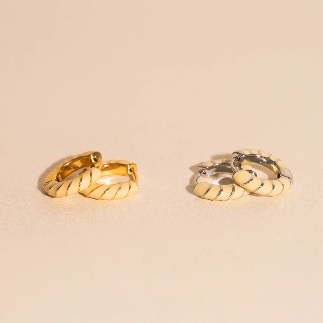 Color Chunky Rounded Huggie Hoop Earrings Earrings La Vie Bien Color Chunky Rounded Huggie Hoop Earrings