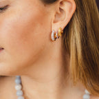 Color Chunky Rounded Huggie Hoop Earrings by Oh Clementine