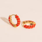 Color Chunky Rounded Huggie Hoop Earrings Earrings La Vie Bien Color Chunky Rounded Huggie Hoop Earrings