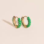 Color Chunky Rounded Huggie Hoop Earrings Earrings La Vie Bien Color Chunky Rounded Huggie Hoop Earrings