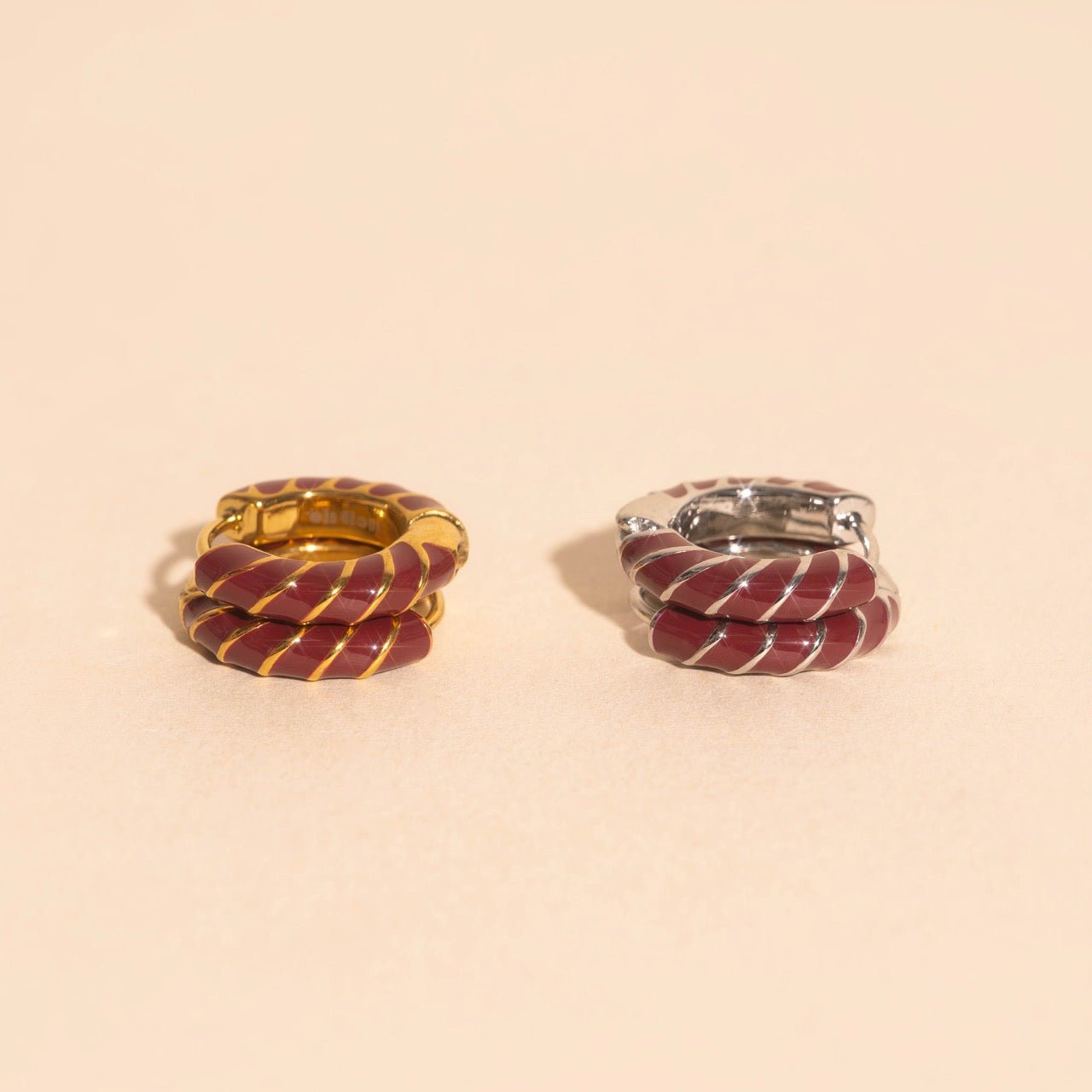 Color Chunky Rounded Huggie Hoop Earrings Earrings La Vie Bien Color Chunky Rounded Huggie Hoop Earrings