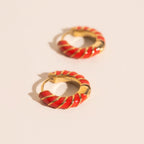 Color Chunky Rounded Huggie Hoop Earrings Earrings La Vie Bien Color Chunky Rounded Huggie Hoop Earrings