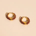 Color Chunky Rounded Huggie Hoop Earrings Earrings La Vie Bien Color Chunky Rounded Huggie Hoop Earrings