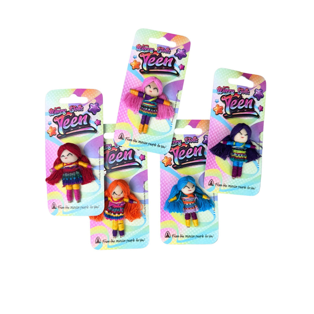 Color Pop Teen Guatemalan Worry Dolls Set of 24 with Stand La Vie Bien Color Pop Teen Guatemalan Worry Dolls Set of 24 with Stand
