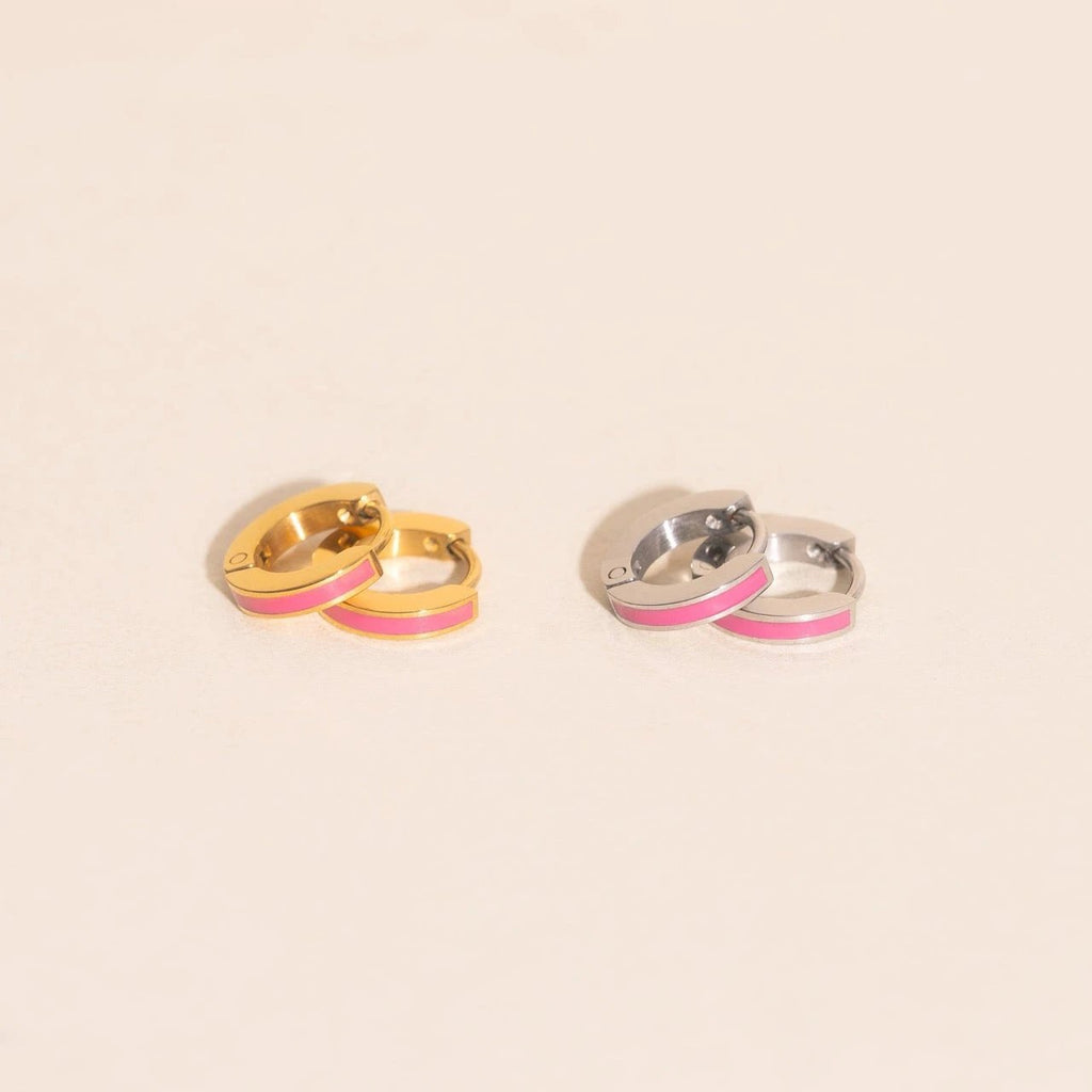 Color Tiny Huggie Hoop Earrings by Oh Clementine
