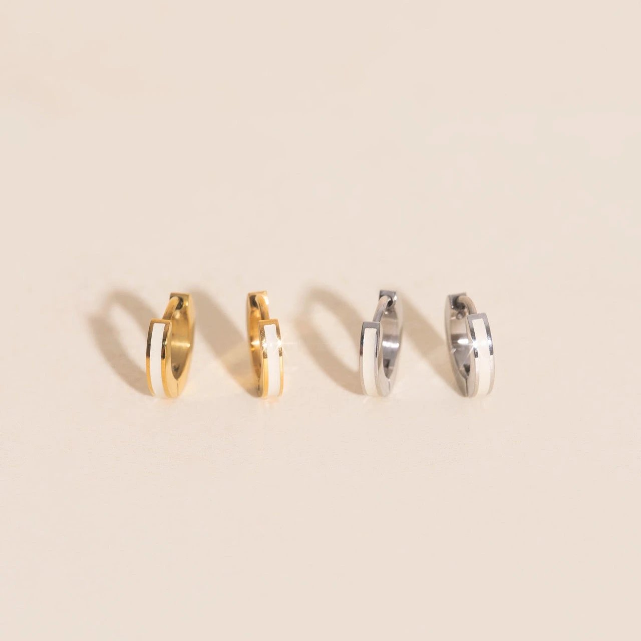 Color Tiny Huggie Hoop Earrings by Oh Clementine