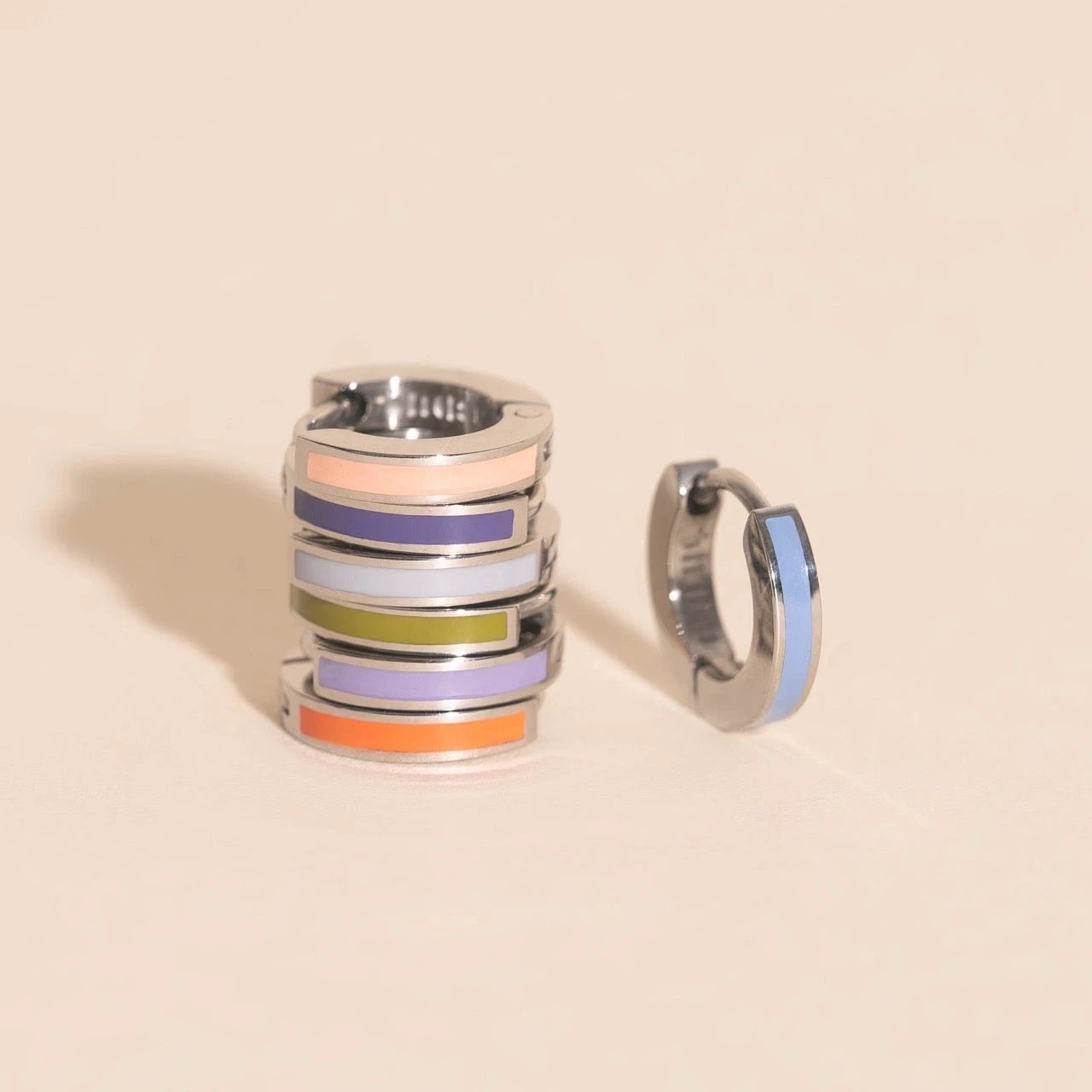Color Tiny Huggie Hoop Earrings by Oh Clementine