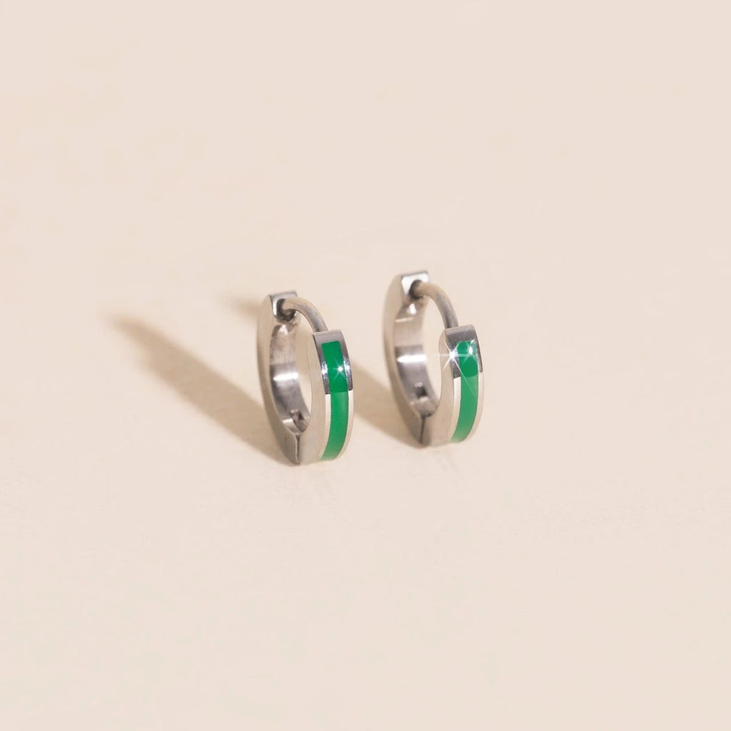 Color Tiny Huggie Hoop Earrings by Oh Clementine
