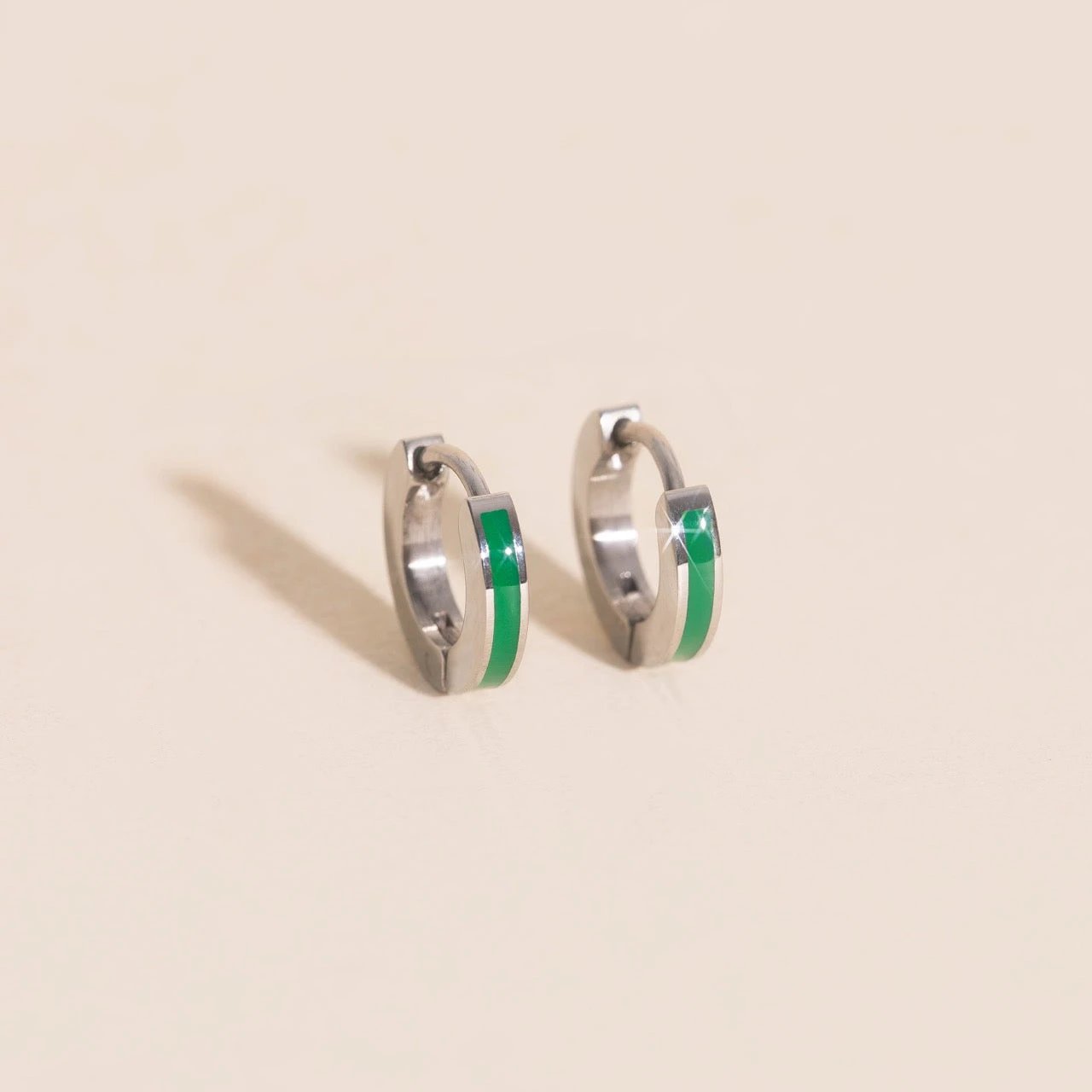 Color Tiny Huggie Hoop Earrings by Oh Clementine