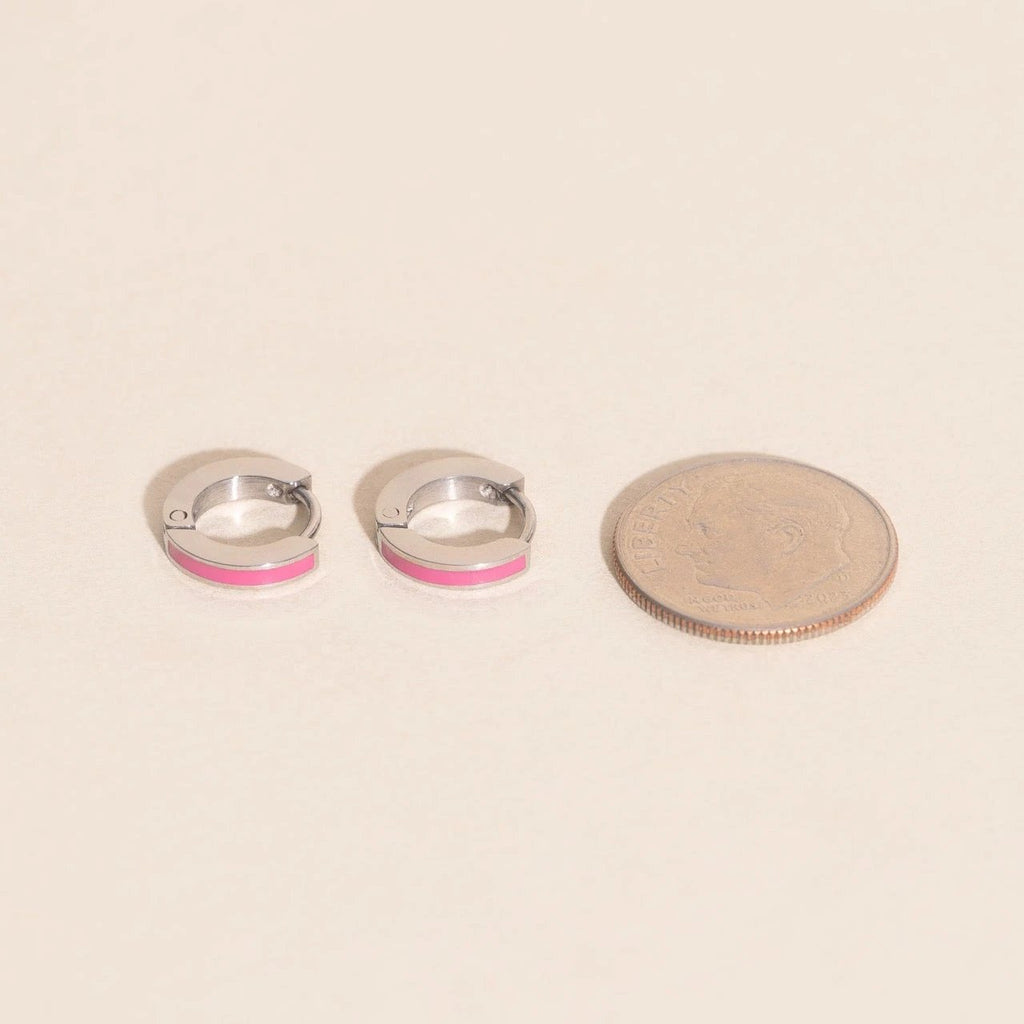 Color Tiny Huggie Hoop Earrings by Oh Clementine