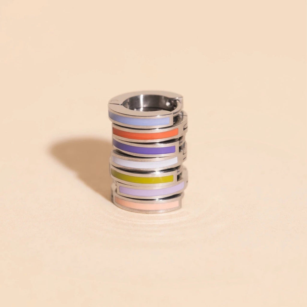 Color Tiny Huggie Hoop Earrings by Oh Clementine