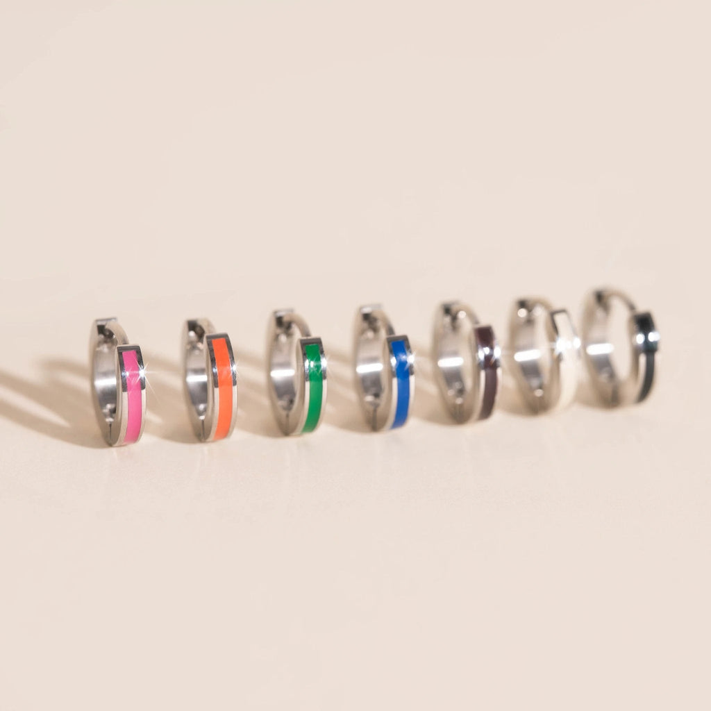 Color Tiny Huggie Hoop Earrings by Oh Clementine