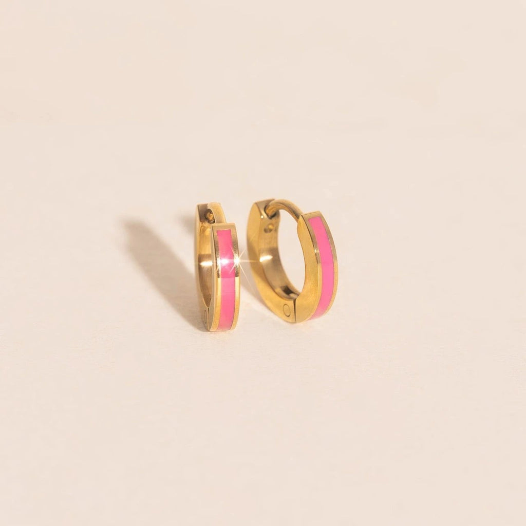 Color Tiny Huggie Hoop Earrings by Oh Clementine