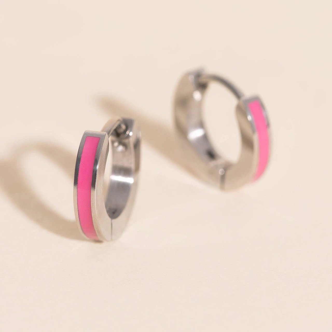 Color Tiny Huggie Hoop Earrings by Oh Clementine