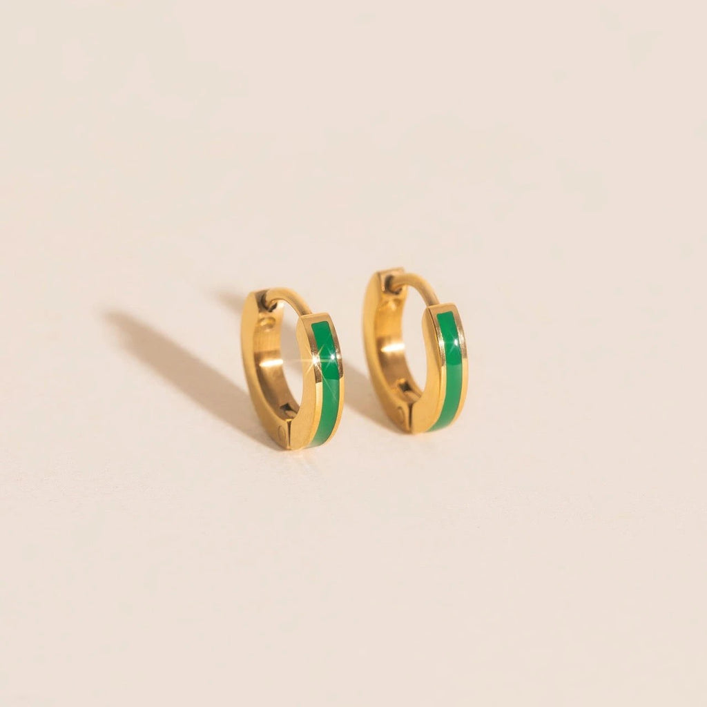 Color Tiny Huggie Hoop Earrings by Oh Clementine