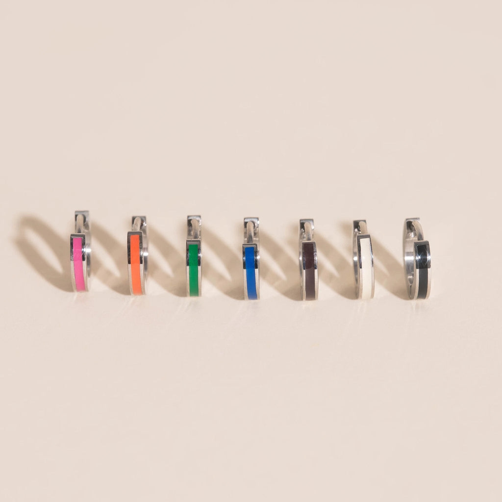 Color Tiny Huggie Hoop Earrings by Oh Clementine