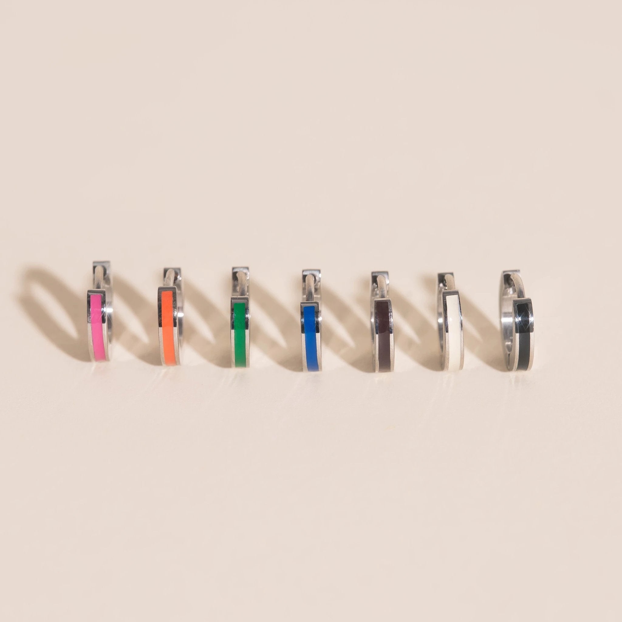 Color Tiny Huggie Hoop Earrings by Oh Clementine