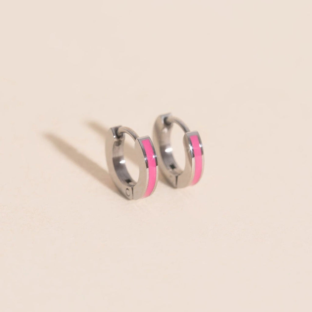 Color Tiny Huggie Hoop Earrings by Oh Clementine