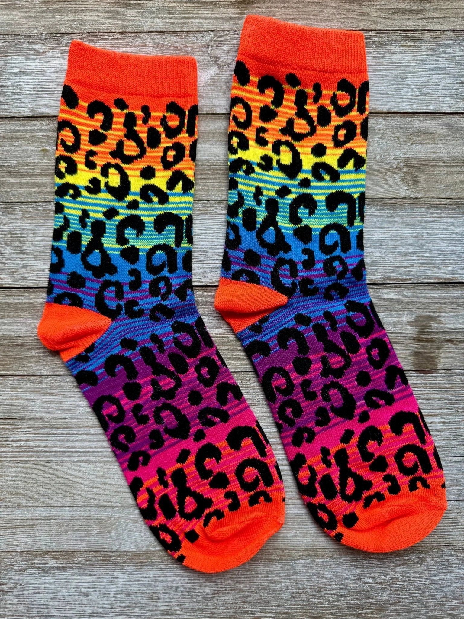 Colorful Animal Print Unisex Mid-Calf Adult Socks by Bespattered Facade