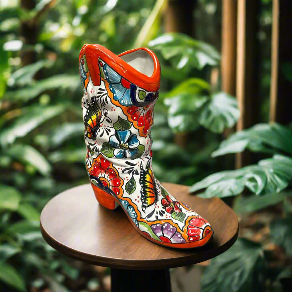 Colorful Boot Planter | Handcrafted Talavera Pot Talavera Planter La Vie Bien Colorful Boot Planter | Handcrafted Talavera Pot