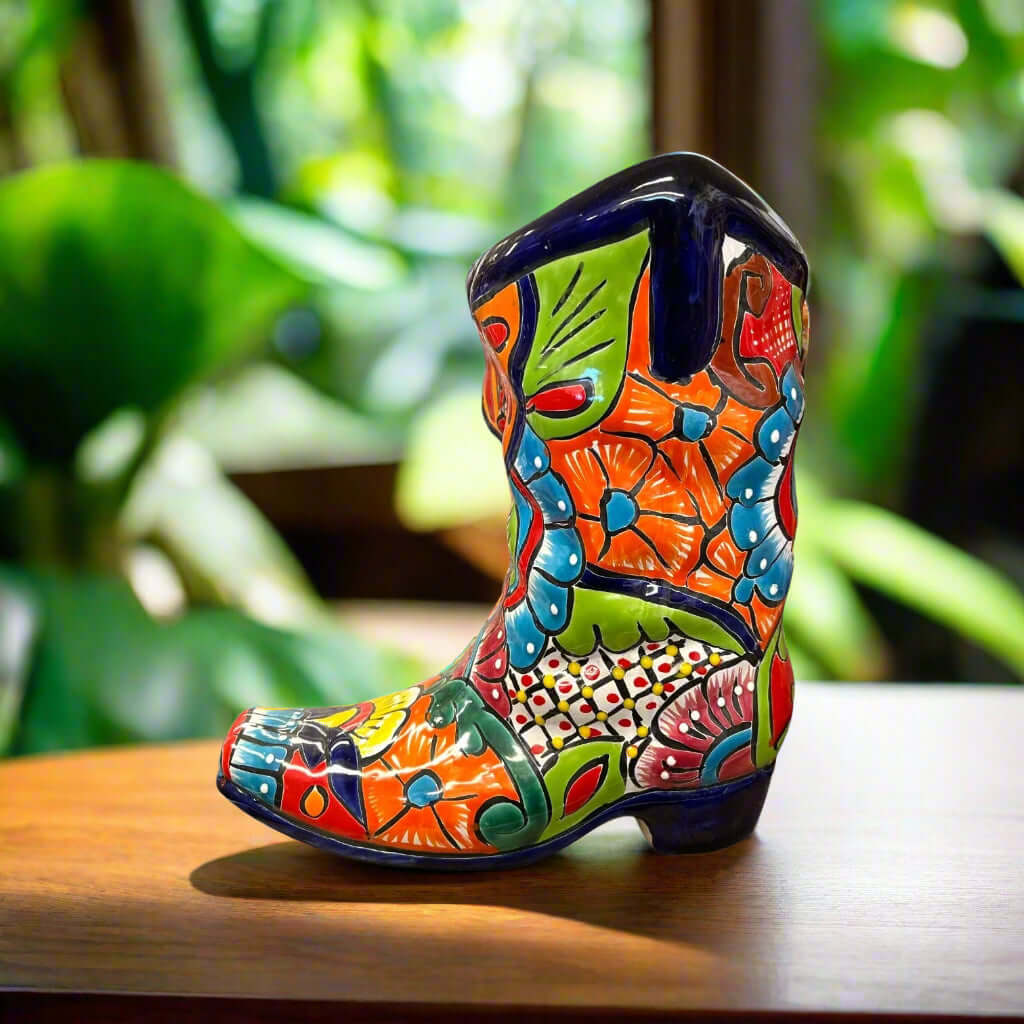 Colorful Boot Planter | Handcrafted Talavera Pot Talavera Planter La Vie Bien Colorful Boot Planter | Handcrafted Talavera Pot