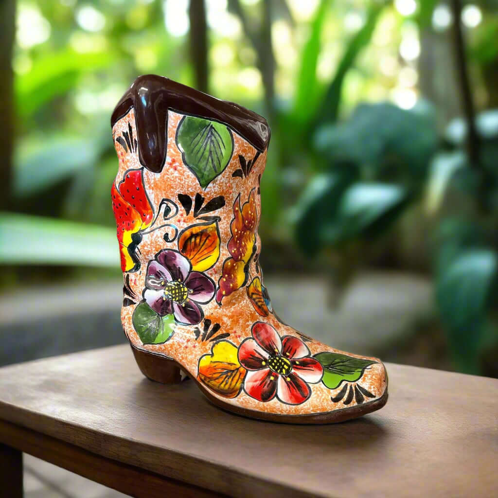 Colorful Boot Planter | Handcrafted Talavera Pot Talavera Planter La Vie Bien Colorful Boot Planter | Handcrafted Talavera Pot