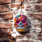 Colorful Calavera Skull | Hand - Painted Mexican Wall Art Decor Guerrero Wall Art La Vie Bien Colorful Calavera Skull | Hand - Painted Mexican Wall Art Decor