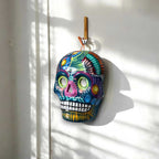 Colorful Calavera Skull | Hand - Painted Mexican Wall Art Decor Guerrero Wall Art La Vie Bien Colorful Calavera Skull | Hand - Painted Mexican Wall Art Decor
