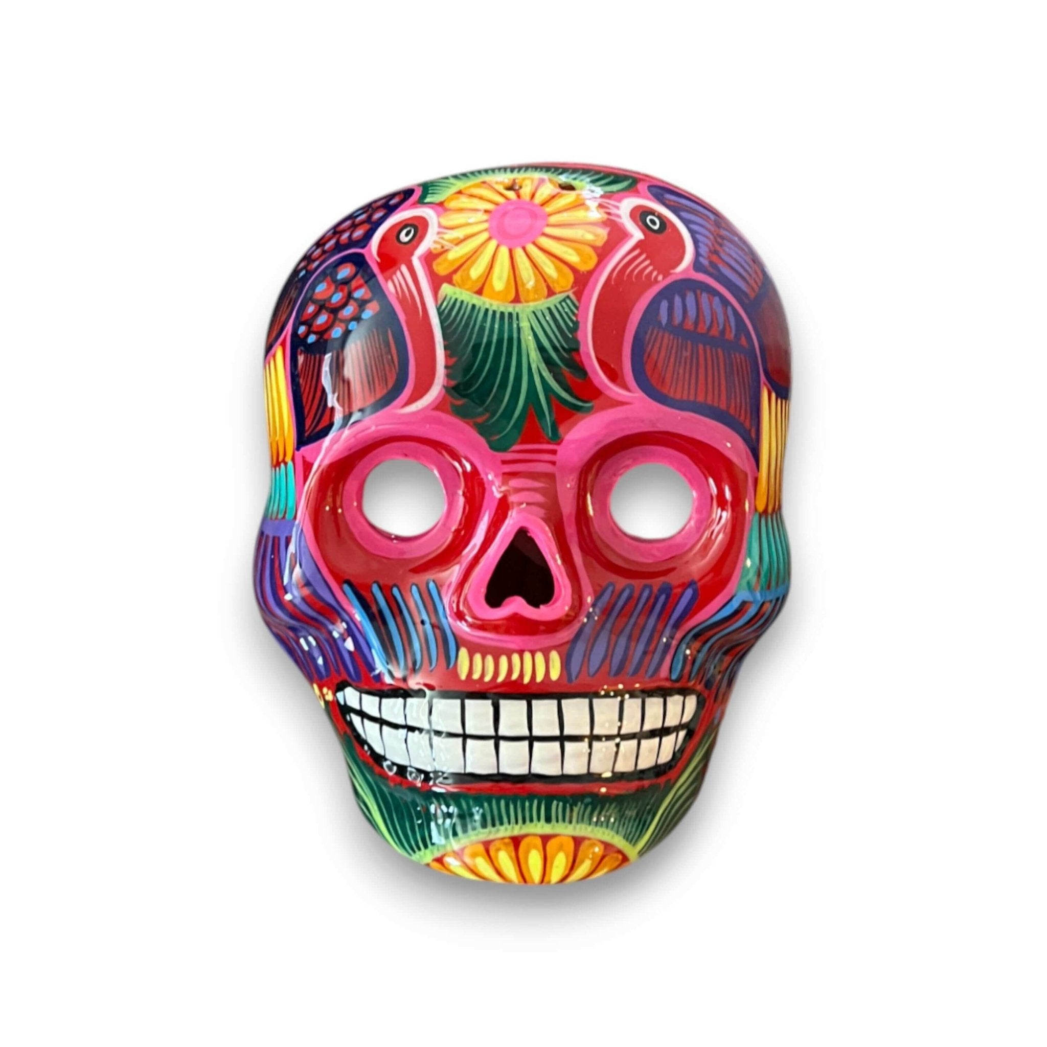 Colorful Calavera Skull | Hand-Painted Mexican Wall Art Decor Guerrero Wall Art La Vie Bien Colorful Calavera Skull | Hand-Painted Mexican Wall Art Decor