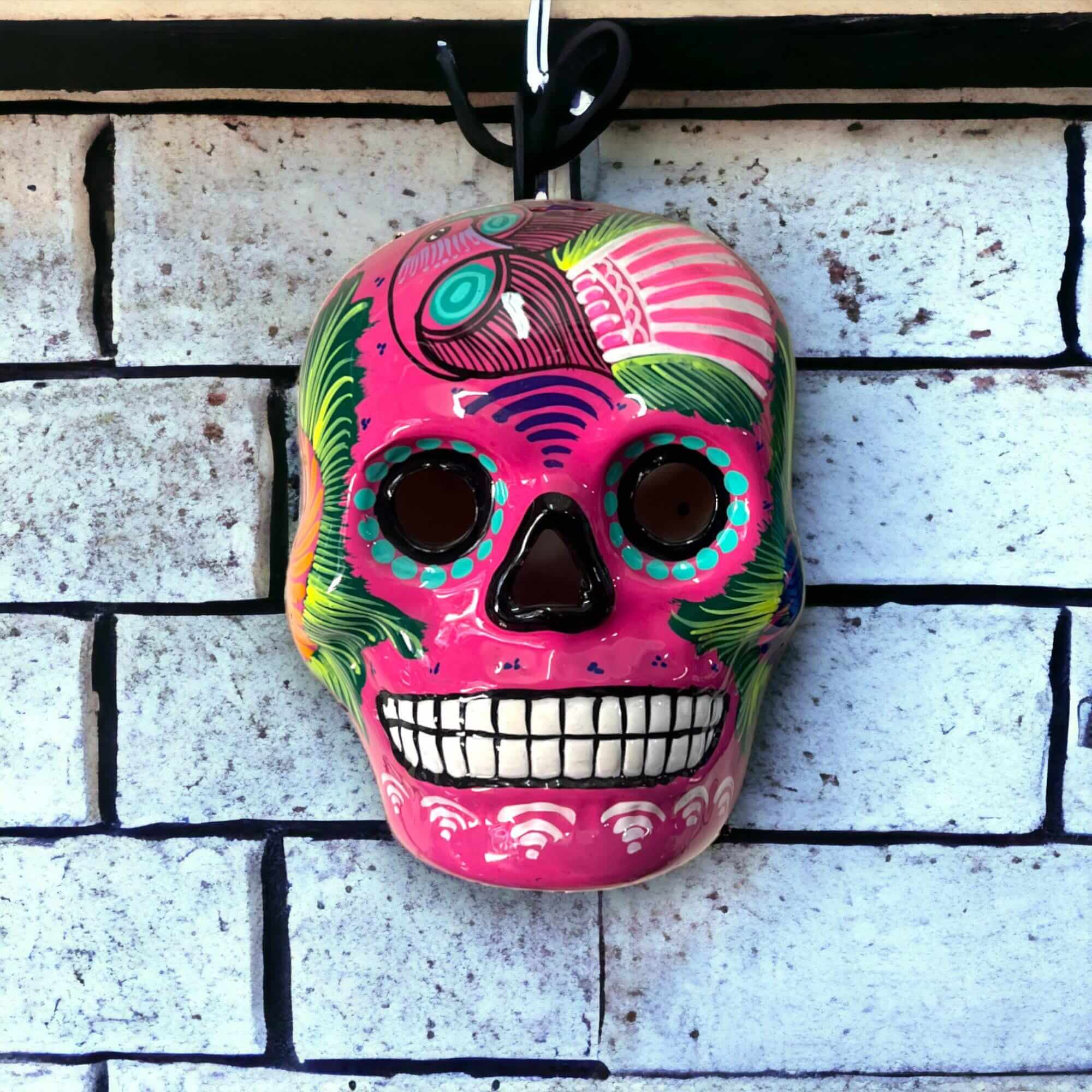 Colorful Calavera Skull | Hand - Painted Mexican Wall Art Decor Guerrero Wall Art La Vie Bien Colorful Calavera Skull | Hand - Painted Mexican Wall Art Decor