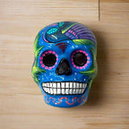 Colorful Calavera Skull | Hand - Painted Mexican Wall Art Decor Guerrero Wall Art La Vie Bien Colorful Calavera Skull | Hand - Painted Mexican Wall Art Decor