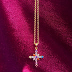 Colorful Cross Necklace Necklace La Vie Bien Colorful Cross Necklace