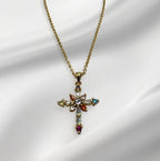 Colorful Cross Necklace Necklace La Vie Bien Colorful Cross Necklace