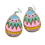 Colorful Easter Egg Acrylic Earrings - Pink, Blue, Teal Earrings La Vie Bien Colorful Easter Egg Acrylic Earrings - Pink, Blue, Teal