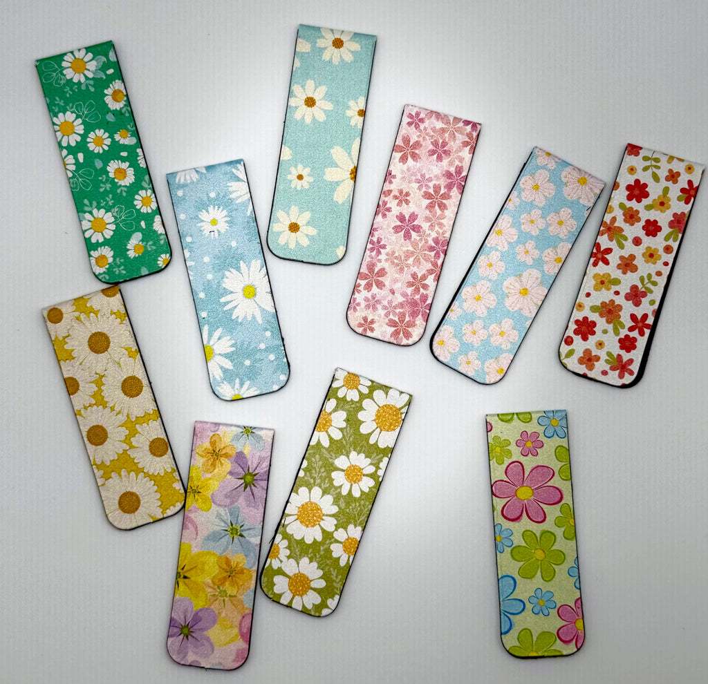 Floral Magnetic Fold-Over Bookmarks (Set of 3)