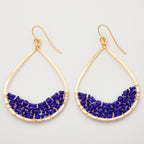 Colorful Golden Hammered Tear Drop Earrings Earrings - Fashion La Vie Bien Colorful Golden Hammered Tear Drop Earrings