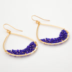 Colorful Golden Hammered Tear Drop Earrings Earrings - Fashion La Vie Bien Colorful Golden Hammered Tear Drop Earrings
